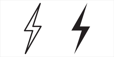 Thunder Bold Lightning Flash icons, Lightning bolt icon. Vector lightning logo electric, set of thunder and lightnings. Lightning bolt signs, Lightnings icon set illustration.