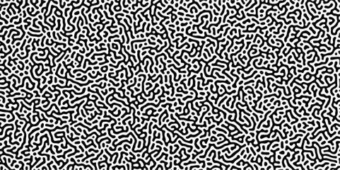 Organic seamless patterns with rounded lines Diffusion reaction background. Monochrome background of natural organic forms motion. Overlay template abstract Turing organic wallpaper background.