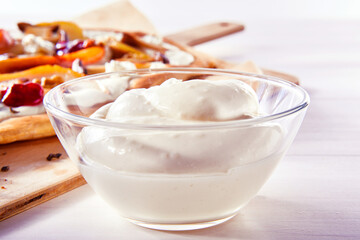 Schmand Glasschale, backen, Quark, Flammkuchen, 