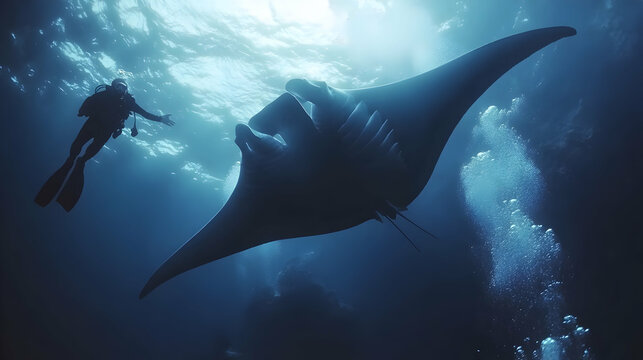 Majestic Manta Ray Encounter: A Diver's Underwater Adventure