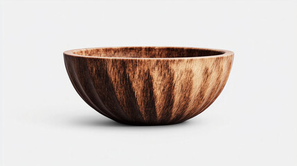 Hyper-Realistic Rustic Terracotta Bowl on Clean White Background for Professional Use, Generated AI
