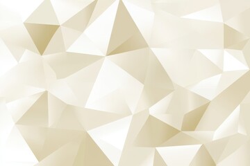 Abstract polygonal background in light beige and white.  A visually captivating backdrop of interconnected triangles, creating a sense of depth and dimension
