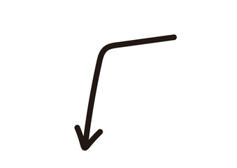 太ペンで手描きしたような矢印