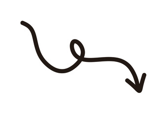 太ペンで手描きしたような矢印