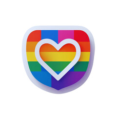 Vibrant and minimalist flat art style icon featuring a colorful LGBTQ+