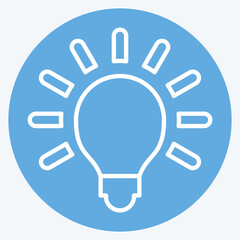 Icon Light Bulb. related to Light symbol. blue eyes style. design editable