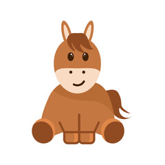 cute horse cartoon isolated on white background