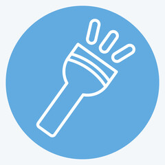 Icon Flasglight. related to Light symbol. blue eyes style. design editable