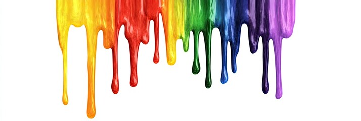 Rainbow paint drips on white background (1)