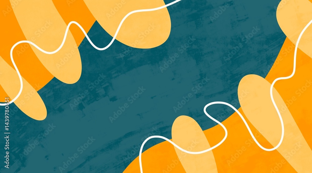 Poster colorful abstract lines and shapes create dynamic design