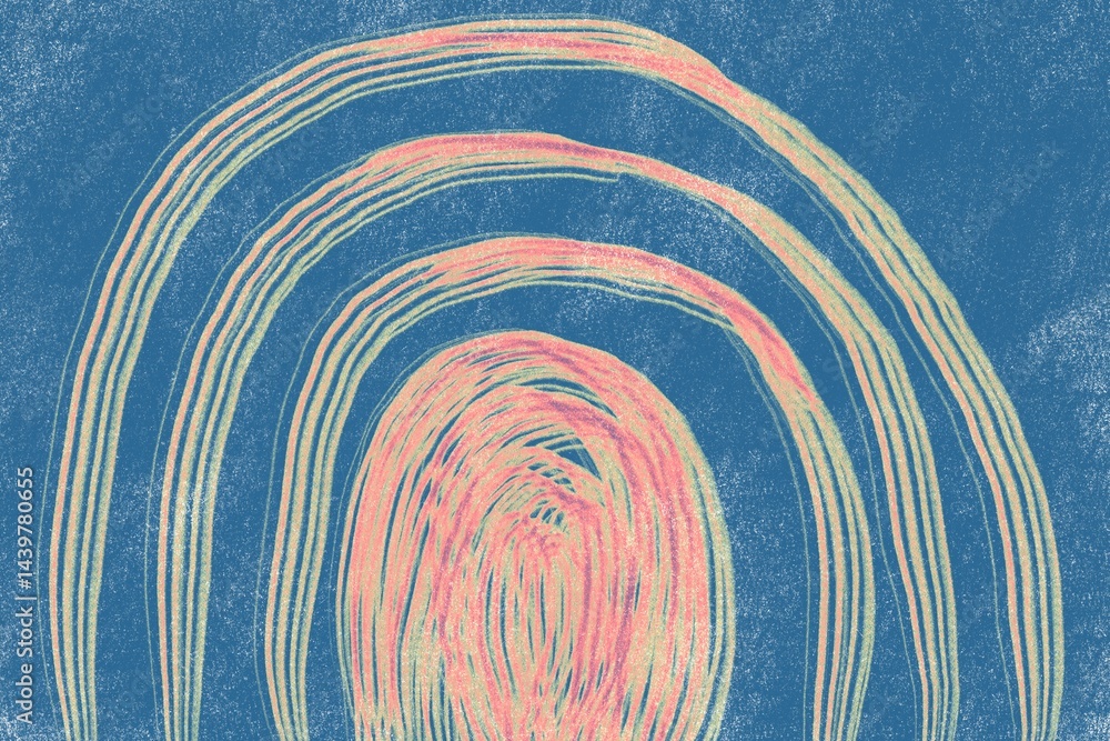 Poster colorful abstract lines create a vibrant arch pattern