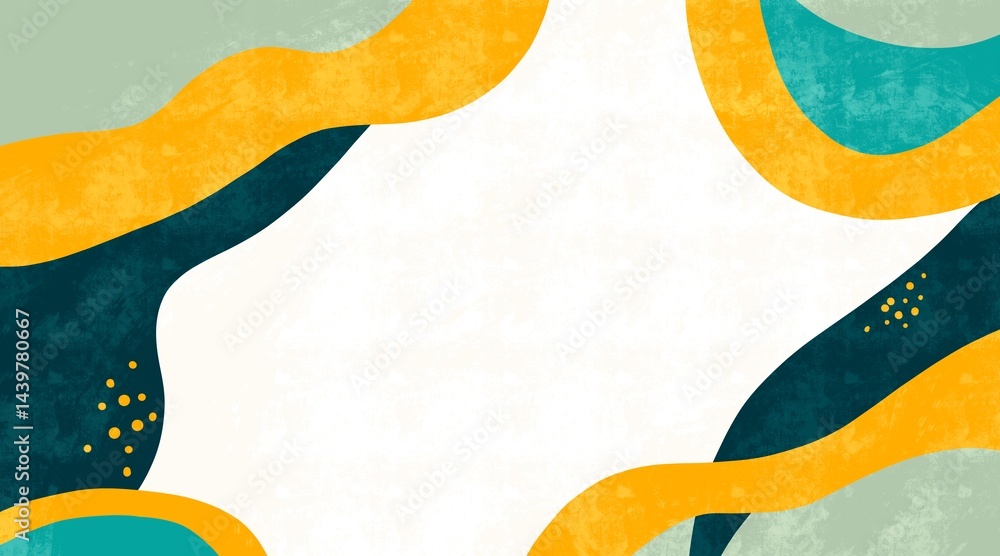 Poster colorful abstract design with flowing shapes and textures