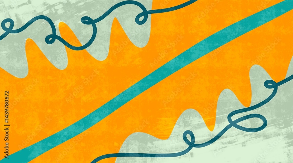 Poster abstract colorful patterns in vibrant tones and shapes