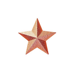 Obraz premium Red and Golden Metallic Star Ornament