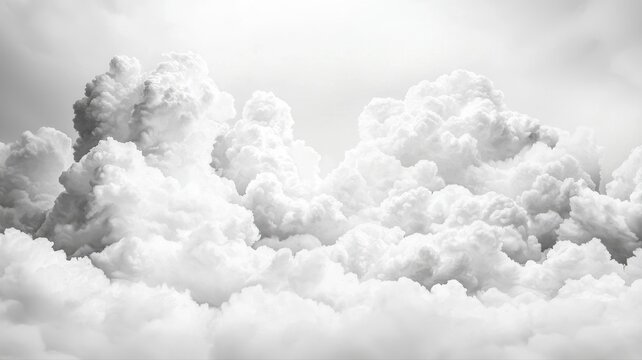 Serene Sky: Dramatic Cumulus Clouds in Black and White clouds sky cumulus clouds cloudscape white