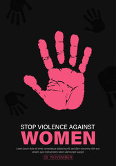 Stop viollence against women, speak out for women's rights, vertical template vector design for 25  november.