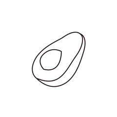 avocado food slice half vitamin vegetable fruit emoji vector symbol sign illustration icon
