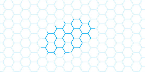 Blue Hexagonal Abstract Background with Geometric Pattern and Honeycomb Design