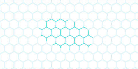 Abstract blue geometric hexagonal honeycomb pattern design