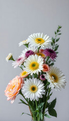 Fototapeta premium vase filled with lots of different colored flowers