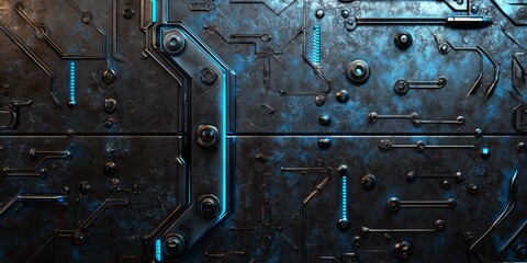 Fototapeta premium Futuristic Circuit Board Technology Panel