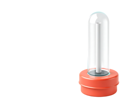 Futuristic Laboratory Equipment with a Glass Dome and LED Illumination
