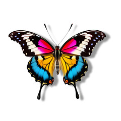 Colorful Butterfly with Open Wings with Transparent Background png.7