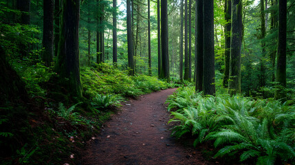 Obraz premium Forest Trail: A Serene Nature Walk