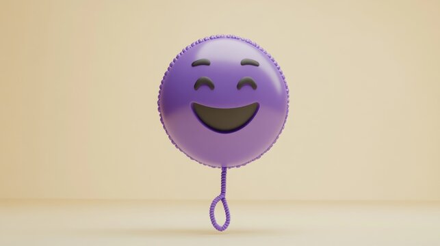 Happy purple balloon emoji (2)