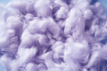 Close-up view of fluffy purple textured fibers.