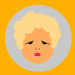 the face of a blond curly-haired child