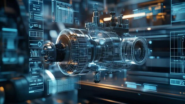 Advanced engineering visualization displaying complex mechanical system design