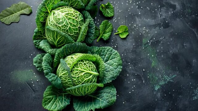 Fresh savoy cabbage close-up