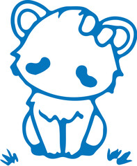 Fototapeta premium vector image of a blue cat