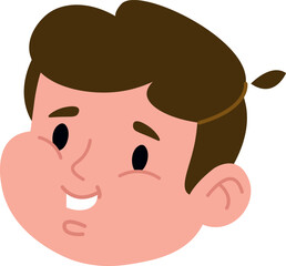 Happy Boy Head Simple Cartoon