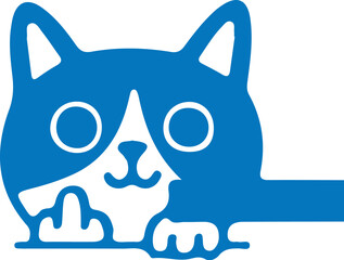 vector image of a blue cat