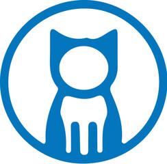 vector image of a blue cat