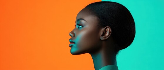 Portrait of beautiful dark-skinned woman