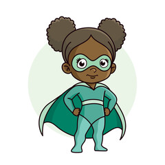 Superhero child cartoon character Vector illustration design
