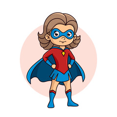 Superhero child cartoon character Vector illustration design