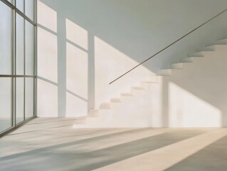 Obraz premium Minimalist white architecture interior design