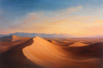 Fototapeta premium an oil painting of quiet desert