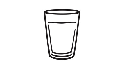 Fresh milk in the glass line art sketch with elegance