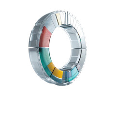 Naklejka premium 3D Abstract Ring Chart Data Visualization and Business Analytics Concept