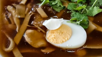 Delicious Bowl of Savory Egg and Mushroom Soup