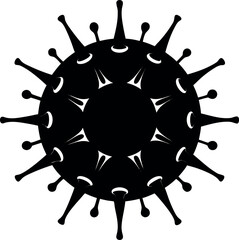 Virus Outbreak Silhouette | Black Microbe, Infection Danger Vector