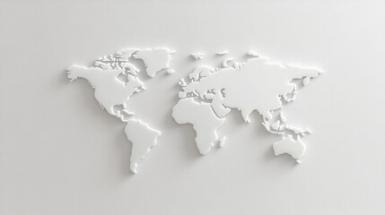 World map in white on white