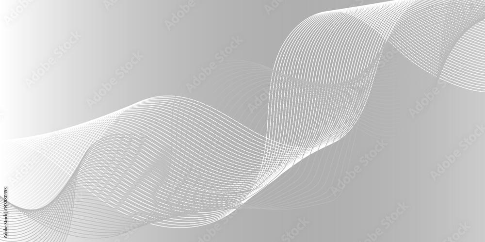 Poster abstract wavy curve lines background. modern template abstract design flowing particles wave digital