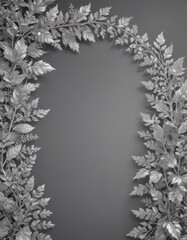 Intricate silver lace leaf border, shimmering foliage , photography, aesthetic, glamour