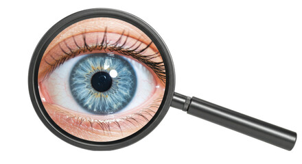 Isolated Magnifying Glass Over Eye